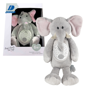 Veilleuse musicale en forme d'éléphant, peluche, projecteur d'étoiles, machine à berceuses, jouet apaisant <span class=keywords><strong>pour</strong></span> bébé, couverture douce <span class=keywords><strong>pour</strong></span> le sommeil - Product Image 1