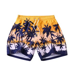 Shorts de plage pour hommes de conception d'impression imperméable de qualité supérieure doublure en maille Shorts de planche de surf de bain loisirs de bord de mer tronc à séchage rapide palmier - Product Image 4