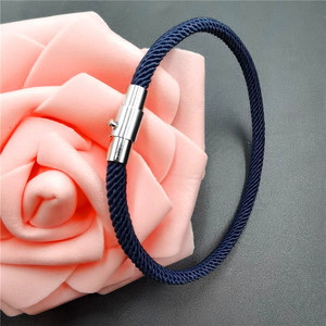 Single Layer <b>Couple</b> <b>Bracelet</b> 4Mm Black Rope Magnetic Clasp Unisex Jewelry Gift - Product Image 4