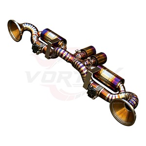 Vortex <b>Titanium</b> Valvetronic Exhaust fits Porsche 911 992 GT3 4.0L Performance Racing Muffler Burned Blue Upgrade Kit - Product Image 3