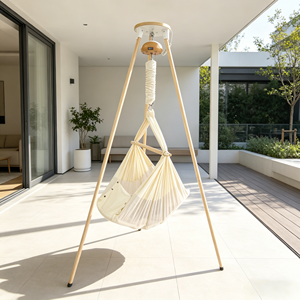 <span class=keywords><strong>Hamaca</strong></span> Eléctrica para Bebé con Diseño de Madera, Algodón Suave, Funciona con Banco de Energía, con Temporizador y Control de Velocidad de Oscilación para Uso en Interiores/Exteriores - Product Image 1