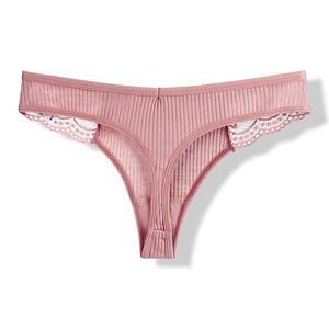 Lencería Sexy de Encaje Rojo Hermoso para Mujer, Diseño Sexy, Venta al por Mayor, Talla Única, Modal/Algodón, Ecológica, Transpirable, Bordado 3D, Tanga - Product Image 4