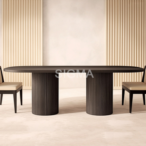 Set da Pranzo Premium in Legno Massello - <span class=keywords><strong>Tavolo</strong></span> <span class=keywords><strong>e</strong></span> <span class=keywords><strong>Sedie</strong></span> Moderne per Sala da Pranzo Familiare - Product Image 1
