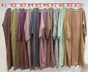 Abaya OEM/ODM Dubai, Abito Islamico di Lusso per Donne Musulmane, Modesto Vestito in Pashmina Viscosa con Gemme Applicate a Mano - Product Image 4