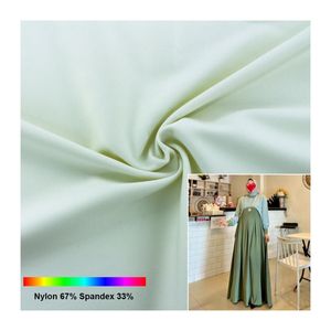 Высокое качество 67 нейлон 33 спандекс Мягкая Исламской 4 трикотажная ткань, растягиваемая в обоих направлениях для Абая женское мусульманское платье и леггинсы - Product Image 1