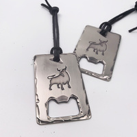 Décapsuleur de luxe en alliage de zinc moulé sous pression, finition argentée, avec logo gravé, étiquette nominative pour sac et sangle en cuir, idéal comme cadeau