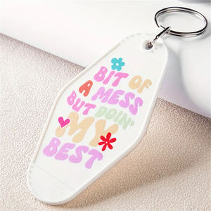 Offre Spéciale écologique hôtel Motel porte-clés personnalisé imprimé lettre étiquettes à bagages Motel porte-clés en gros - Product Image 1