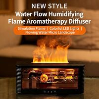 Diffuseur d'arômes à flamme 250 ml, humidificateur, diffuseur ultrasonique à brume froide, lumière LED colorée, diffuseur d'arômes