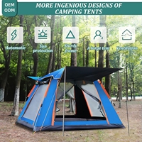 Tente de camping imperméable et coupe-vent 4 saisons en polyester Oxford, automatique, facile à monter, légère, pour randonnée en plein air