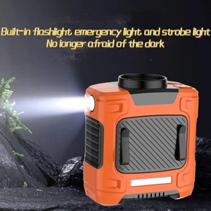 Portable 10000mAh USB Waist Fan Ball Bearing Brushless Motor Red Blue Emergency Lights <b>Three</b> Options Battery for Outdoor English - Product Image 2