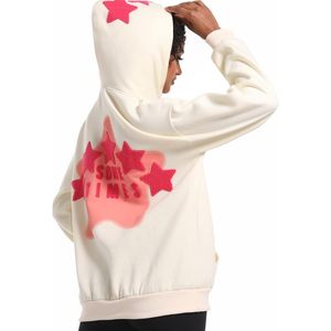 Sweat-shirt à capuche en polaire pour femme avec motif étoile, pull décontracté à manches longues, chaud, couleur unie, design moderne - Product Image 2