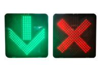 Signalisation à haute luminosité 200 mm 300 mm avec croix rouge et flèche verte pour station de péage, station d'arrêt, parking, alimentée par le réseau électrique, 80 000 heures de fonctionnement