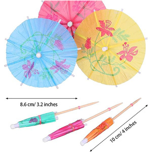 Parapluie boisson pics haute qualité couleurs tropicales assorties <span class=keywords><strong>cure</strong></span>-dents de fête pour cocktails <span class=keywords><strong>cure</strong></span>-dents parapluie écologique - Product Image 2