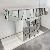 Console moderne minimaliste en verre miroir, style européen, pour entrée, couloir, cloison de séparation, meuble de salon