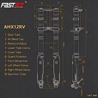 Fourche avant inversée haute performance FASTace AHX12RV V3 60lbs pour Surron Light Bee 79, pièces de rechange pour moto tout-terrain