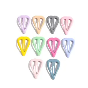 Pretty Lovely Heart Shaped Little Girls Snap Clips Small Size Hair Accessories Kids Mental Hair Pins For Casual Life