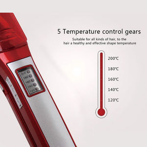 Plancha de pelo de vapor fuerte profesional Salón portátil Cuidado del cabello Ancho 2 en 1 Plancha y rizador - Product Image 4