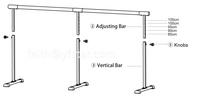 Ballet — Bar de danse Double en bois, 220CM, Portable, mobile