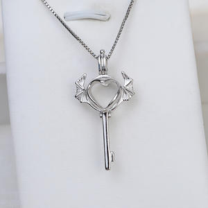 Colgante de Llave de Plata S925 Estilo Europeo Americano Wenchi para Mujer, 8mm, con Orificios para Perlas, Accesorios de Joyería, Componentes para DIY - Product Image 4