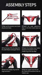 Dispositivo di Castità Maschile FRRK con Cintura e Lucchetto, Biancheria Intima in <span class=keywords><strong>Pelle</strong></span> per <span class=keywords><strong>Uomo</strong></span>, Accessorio BDSM Fetish Sexy - Product Image 3