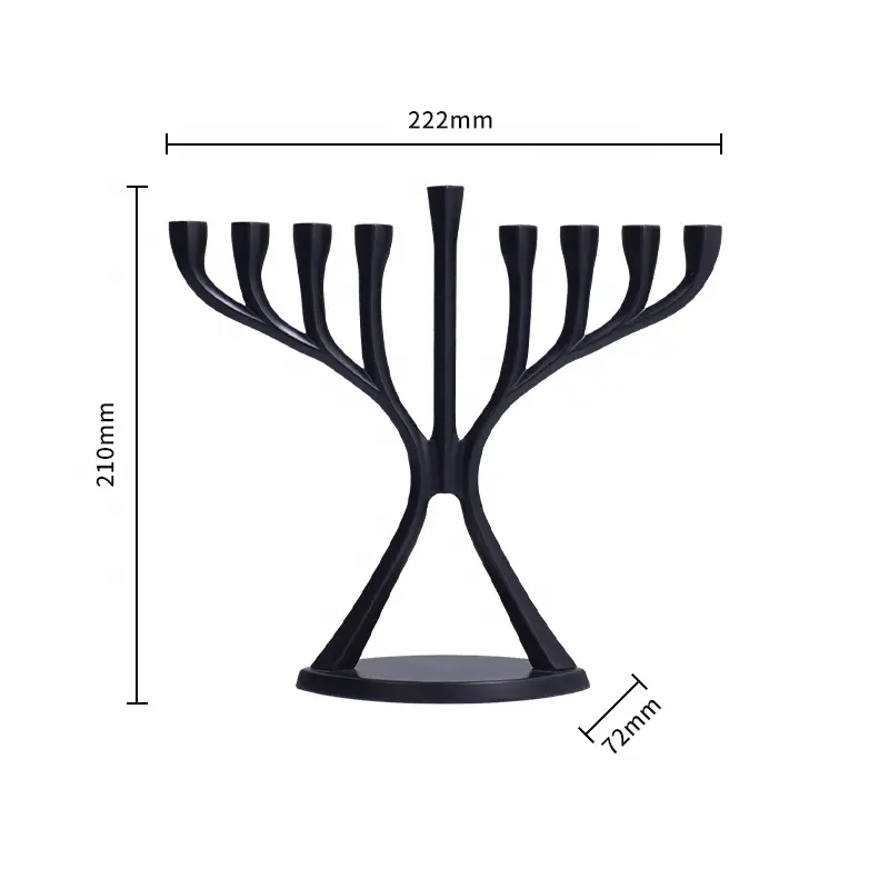 Israele gerusalemme Menorah nove rami argento nero Chanukah Menorah argento nero lucido Menorah Hanukkah