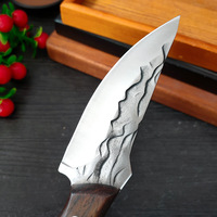 Couteau de boucher à lame fixe forgé à la main, manche en bois, étui en cuir portable, outil de découpe de viande pour le camping en plein air