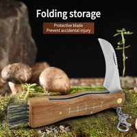 Couteau à champignons en acier 3Cr13 avec manche en bois, pour camping, tactique, EDC, chasse, poche, survie, support OEM ODM