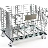 Conteneur de stockage pliable en treillis métallique SUNRISE personnalisé, surface galvanisée, maille 50x50mm, capacité de charge 500-2000kg