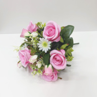 Bouquet de roses artificielles, fleurs artificielles, décoration de mariage, bouquet de roses multicolores, arrangement floral pour la maison et les fêtes, vente en gros