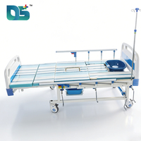 Cama Manual Ajustable de Cinco Funciones con Orificio para Inodoro, Colchón de 6CM y Rotación de 45 Grados para Personas Mayores o con Discapacidad