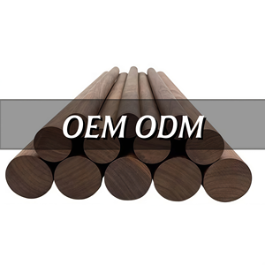 Tringles à rideaux en bois rondes personnalisées en noyer noir et chêne massif <span class=keywords><strong>pour</strong></span> drapeaux, à faire soi-même - Product Image 1