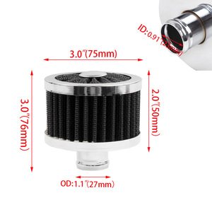 Filtro de aire de 23 mm con cabezal pequeño tipo hongo para modificación de automóviles, opciones de color negro, rojo y azul - Product Image 2