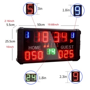 Il tabellone segnapunti per basket digitale a LED e il programma di <span class=keywords><strong>2</strong></span> unità da 14/24/30 secondi con telecomando, treppiede e cicalino - Product Image 2