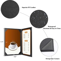 Porte-menu en cuir PU de qualité supérieure, imperméable, pour restaurant, maison, hôtel