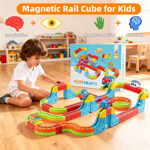 <span class=keywords><strong>Train</strong></span> <span class=keywords><strong>électrique</strong></span> créatif magnétique avec rails, ensemble de rails, Maglev DIY CUBE, jouets éducatifs pour enfants, voiture, chemin de fer avec panneaux de signalisation - Product Image 2