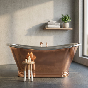 Baignoire rectangulaire en cuivre avec couvercle, portable, pliable, durable, de luxe, très vendue - Indian Home Crafts - Product Image 1