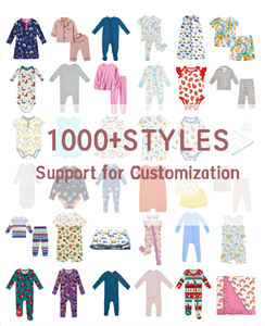 Ventes en gros de barboteuses pour bébés en <span class=keywords><strong>bambou</strong></span>/coton biologique, mignonnes, d'automne, avec fermeture éclair, imprimées, en polaire, ODM OEM - Product Image 6