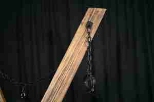 Mueble Sexual de Madera de Olmo Antiguo para Juegos de Bondage, Marco de Restricción Ajustable para Crucifixión, Cruz de San Andrés, Edgeplay, BDSM - Product Image 5