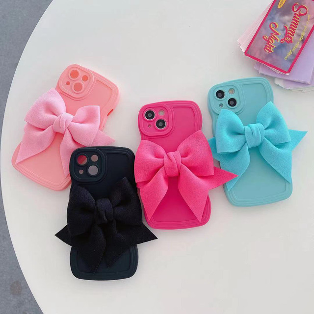 Ins Style Fashion Bow Wave TPU Soft Mobile Phone case for Samsung A12 A51 A54 A20/A30 A13 Color Mobile Phone Accessories