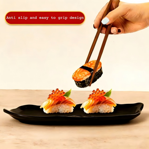 Palillos Japoneses Antideslizantes y Duraderos de Bambú Carbonizado, Palillos para Sushi de Doble Punta - Product Image 4
