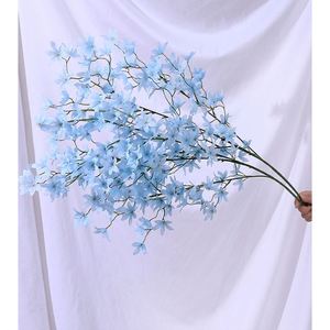Nuevo Estilo de Ramo de Flores Artificiales de Seda Azul, Flor de Cerezo de Tacto Real para Damas de Honor en Bodas - Product Image 1