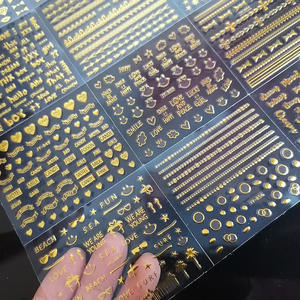 New30pcs Nail Sticker Set Bronzage Or/Argent Géométrique Étoile Nail Autocollants Laser Nail Decal DIY <span class=keywords><strong>Manucure</strong></span> Slider Set - Product Image 2