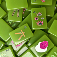 Jeu de Mahjong américain avec jokers et tuiles vierges, 160 pièces, jeu en acrylique émeraude pour soirée en famille