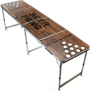 <span class=keywords><strong>Tavolo</strong></span> Pieghevole Professionale per Beer Pong da Campeggio in Legno con Venature Naturali OEM - Product Image 1