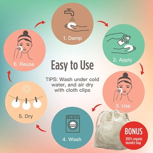 Offre Spéciale tampons de <span class=keywords><strong>coton</strong></span> bio démaquillants en bambou réutilisables de forme ronde personnalisés - Product Image 3