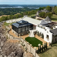 Kit de véranda victorienne de luxe avec structure en acier galvanisé, toit en verre, lanterne, serre préfabriquée, maison de jardin, usine OEM