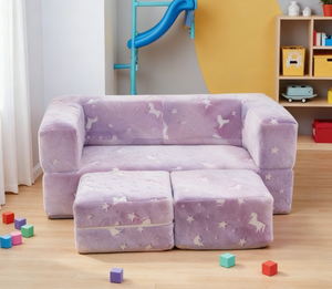 Canapé-lit pliable coloré en mousse compressée pour enfants, idéal pour le salon et les tout-petits - Product Image 1