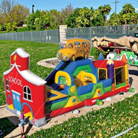 Bunte Schulbus aufblasbare Spielplatz Kinder Party aufblasbare Kurs Bus Thema