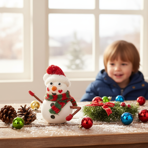 Set di 4 Kit Artigianali Natalizi con Pupazzi di Neve, Giocattoli in Argilla Espansa ad Asciugatura all'Aria per Eventi Invernali Natalizi, Regalo di Natale - Product Image 1