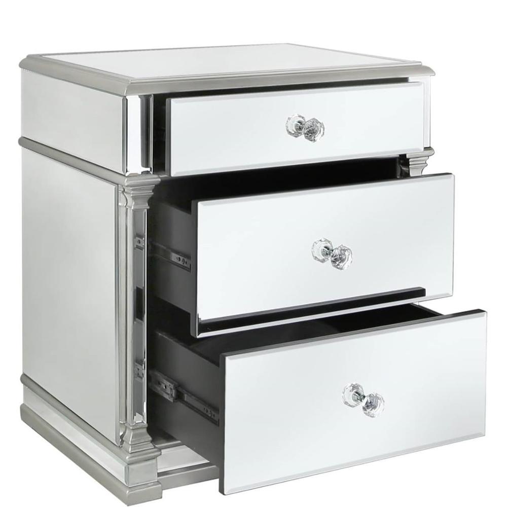 Высококачественный зеркальный прикроватный столик для спальни с ящиками